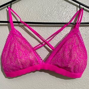 Victoria’s Secret Strappy Hot Pink Lace Bralette